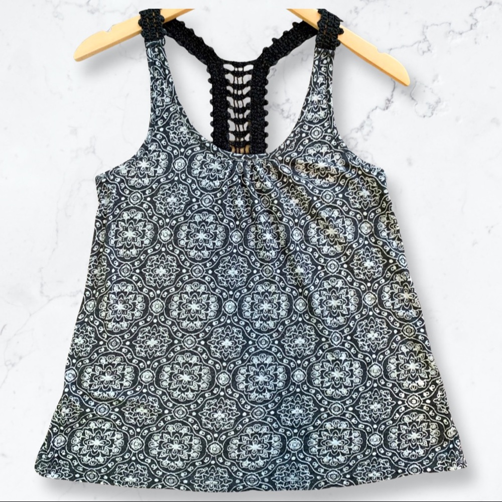 L.e.i Crocheted Racerback Top